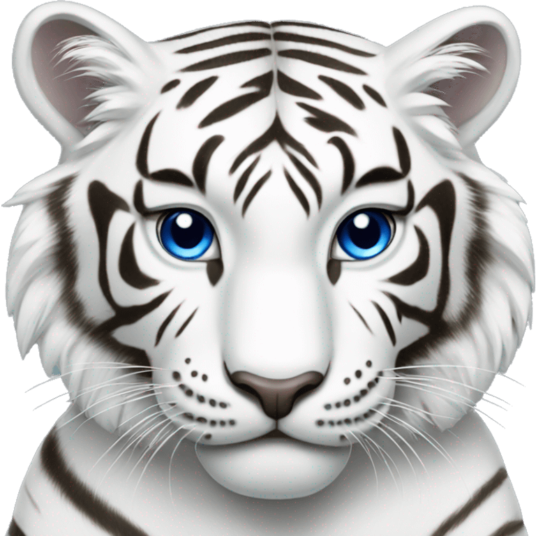 White Tiger with Blue eyes and White in a chanel bag  emoji