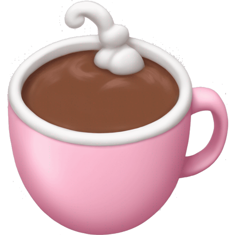 Soft pink Cozy hot chocolate emoji