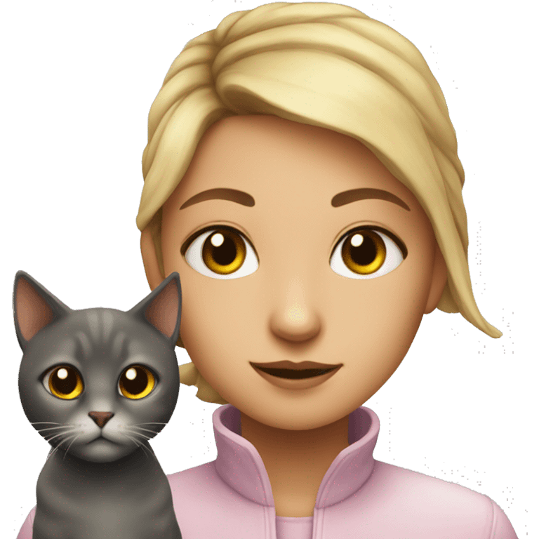 Girl with face cat from shrike emoji