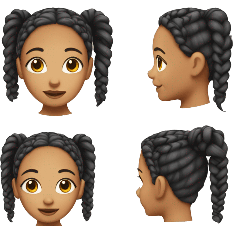 lightskin girl with braids  emoji