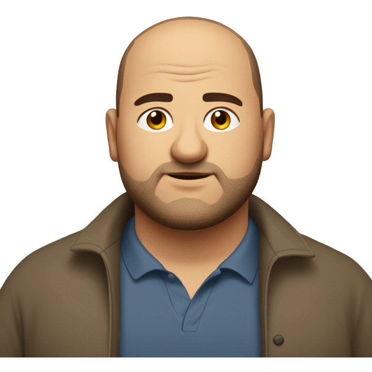 fat italian man, with brown buzz cut and a stubbled beard, wearing smart plain clothes. emoji