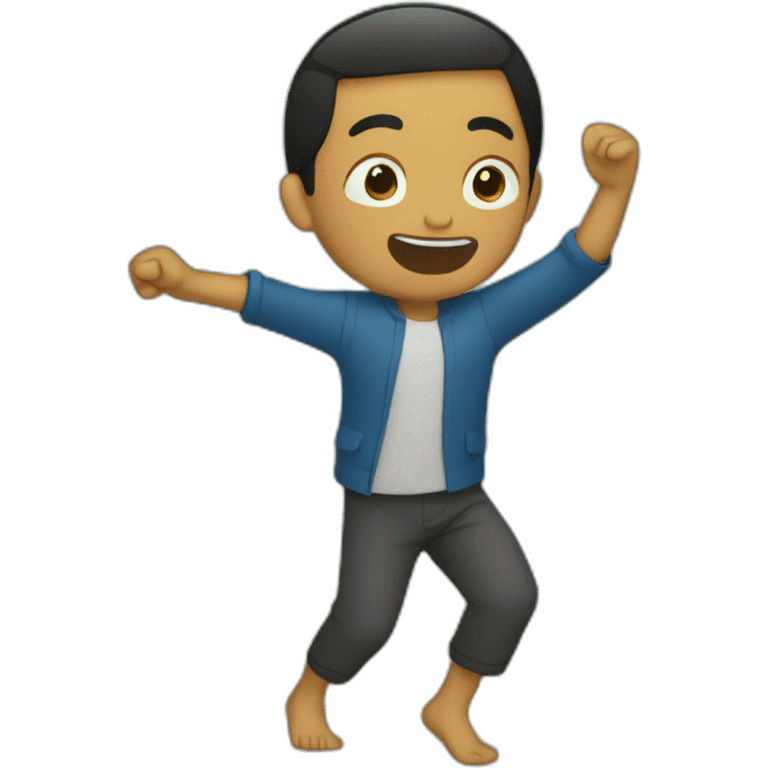 Filipino man dancing in a forest emoji