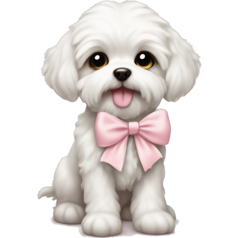 schichon puppy with pale pink bow emoji