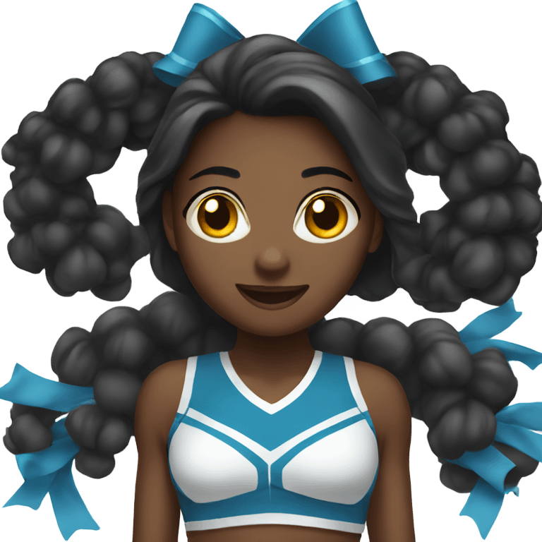 Black long hair girl cheerleading  emoji