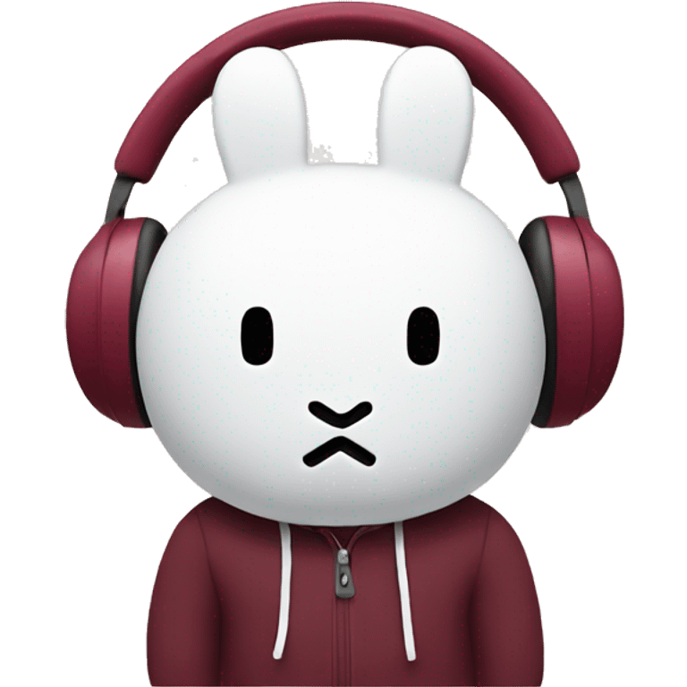 miffy with burgundy headphones emoji