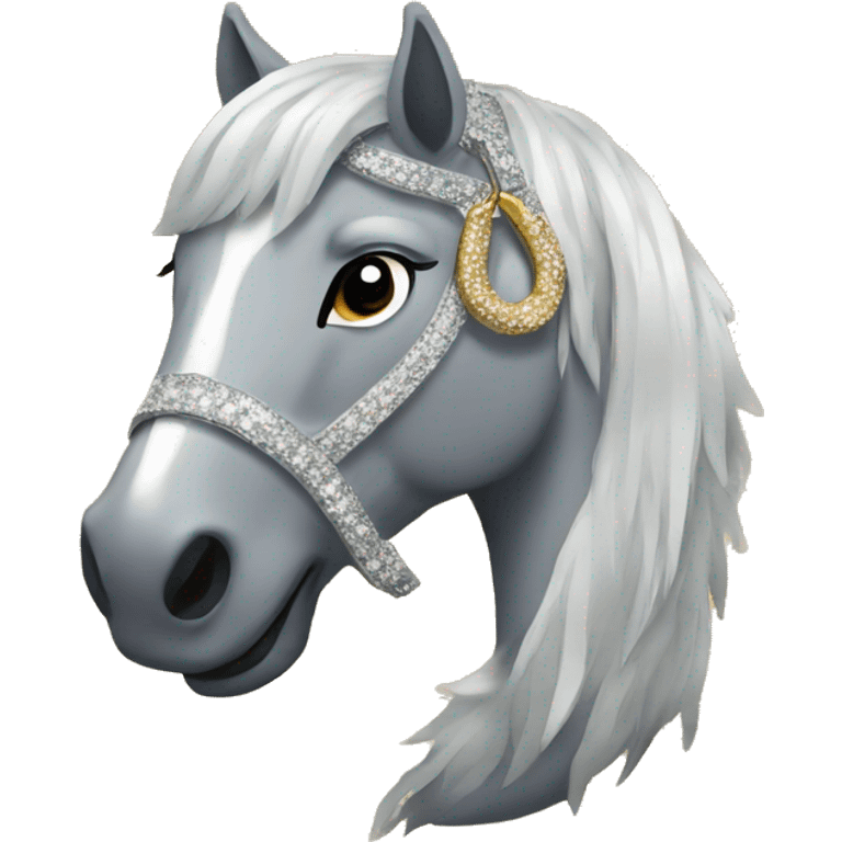 Sparkly horse shoe  emoji