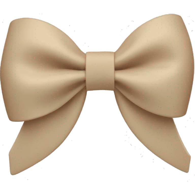 Beige bow shape hair clip emoji