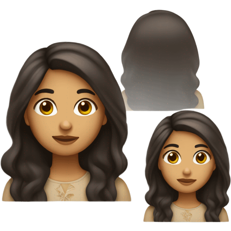 Latin american girl emoji long dark hair olive skin big brown eyes  emoji