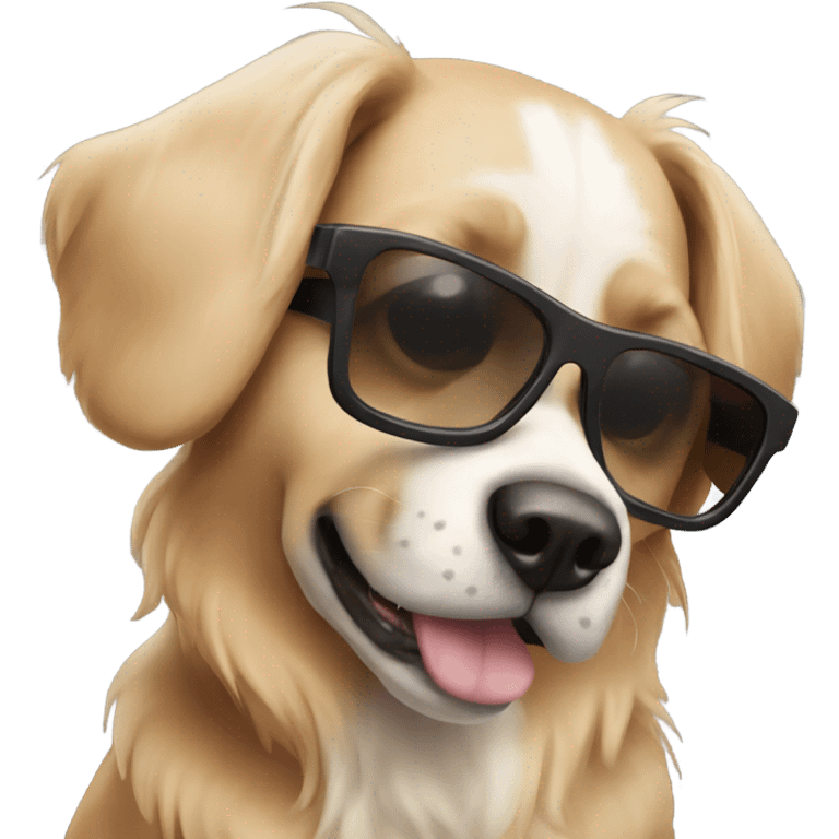 A dog wearing sunglasses  emoji