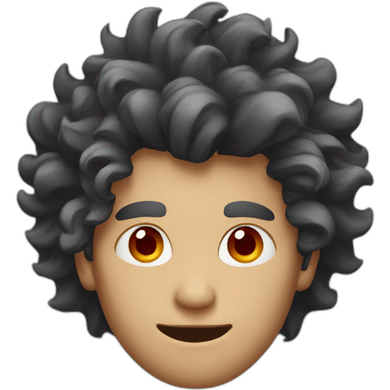 man with crazy hair and red eyes emoji