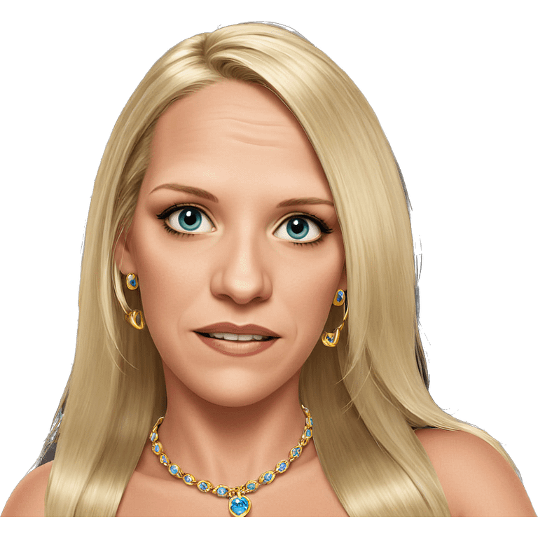 blonde girl with jewelry portrait emoji