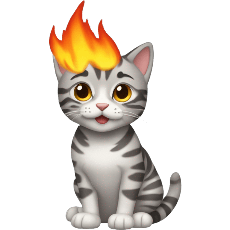 gray tabby fire emoji