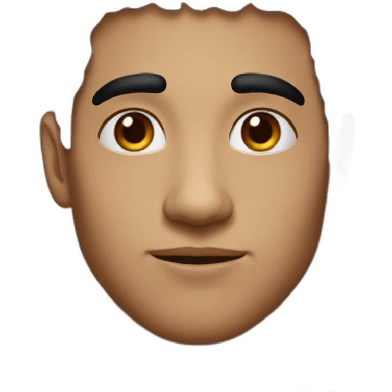 Young man, black hair, thick eyebrows, big nose, short hair, handsome emoji