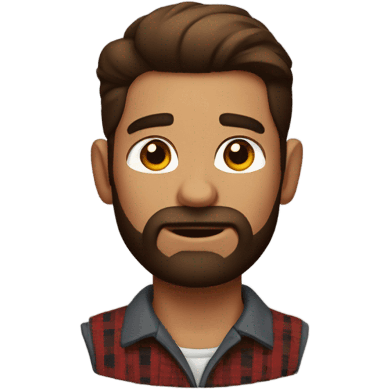 Short lumberjack man brown eyes  emoji