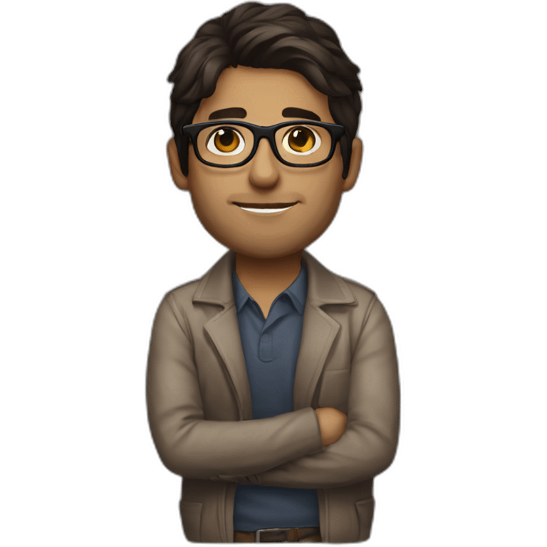 Python Dev dark brown hair and glasses emoji