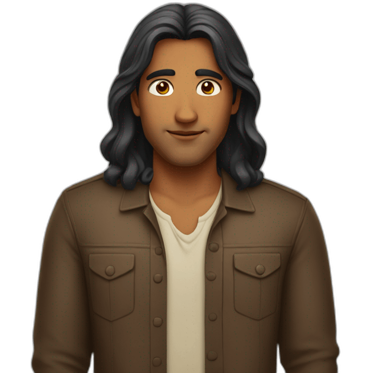 indian guy with middle part hair emoji