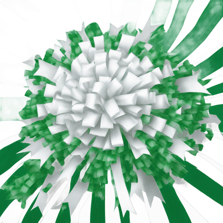 Green, white and silver cheer pom emoji