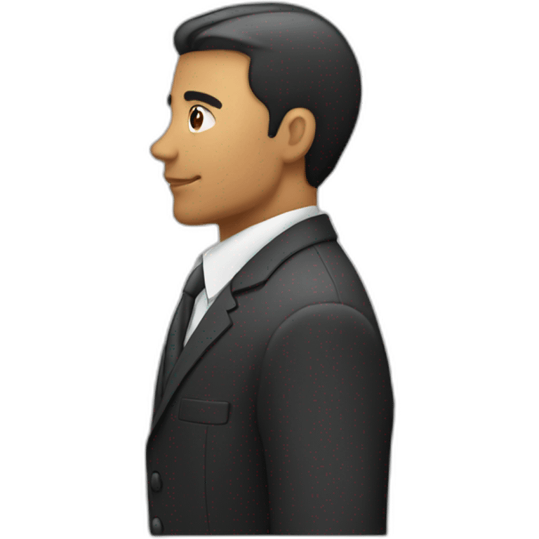 man in suit looking to the right (side view) emoji