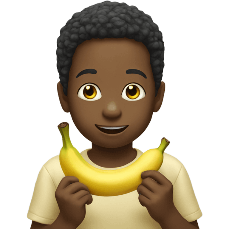 Kid eating a banana emoji