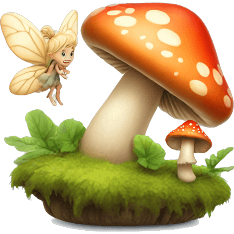 Mushroom with a cute fairy  emoji