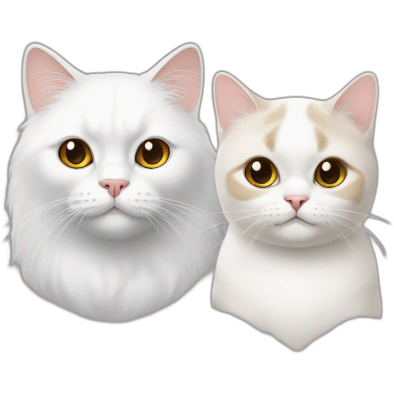 Chinese li hua cat and white persian cat emoji