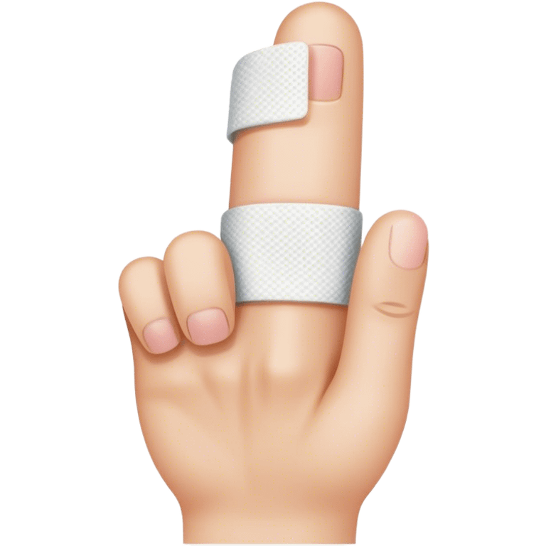 Finger with bandage on it emoji