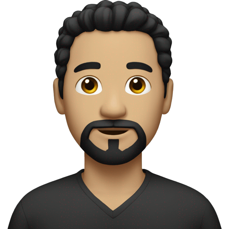 full man with goatee, white skin, black hair emoji