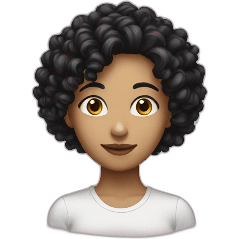 women white with black curly hair tall love math emoji