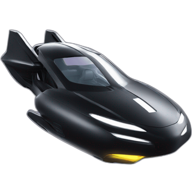 black futuristic flying car emoji