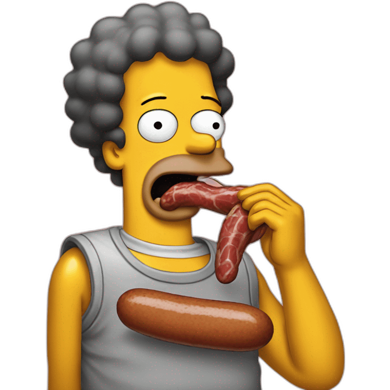 Homie Simpson eating sausage emoji