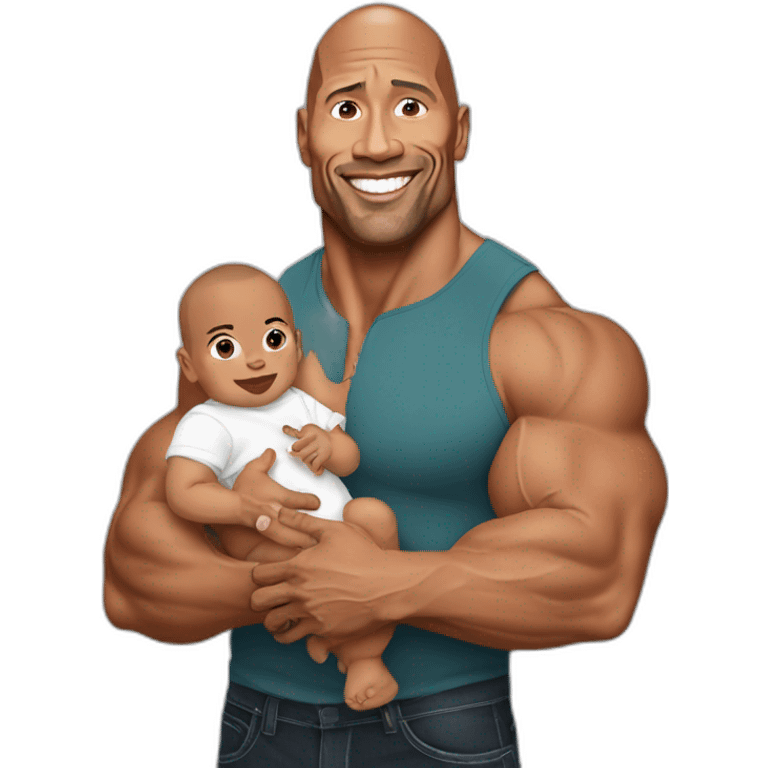 Dwayne Johnson avec un bébé emoji