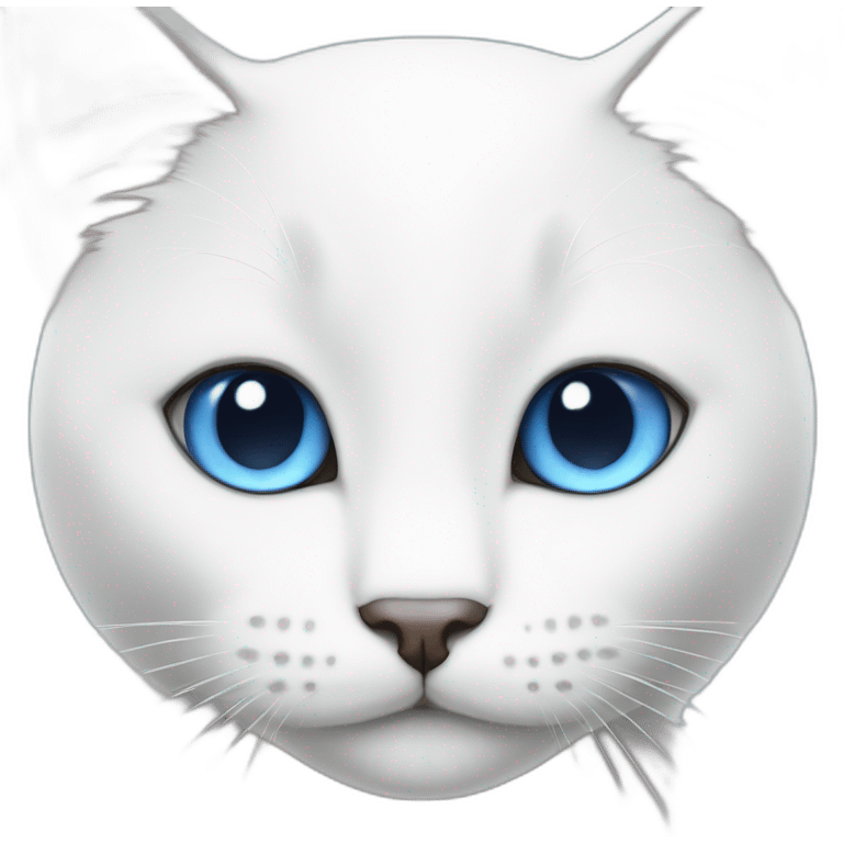 blue-eyed white cat emoji