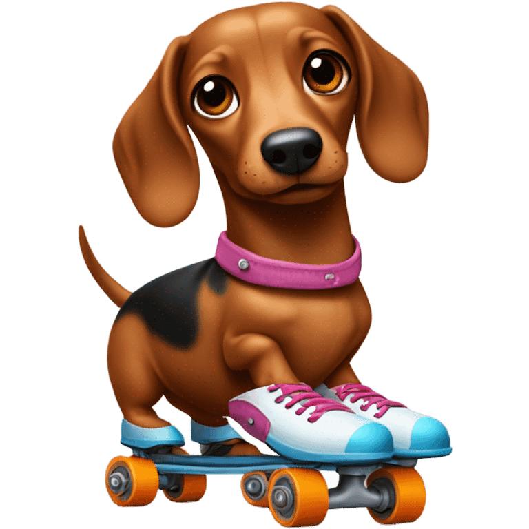 Sausage dog on roller skates  emoji