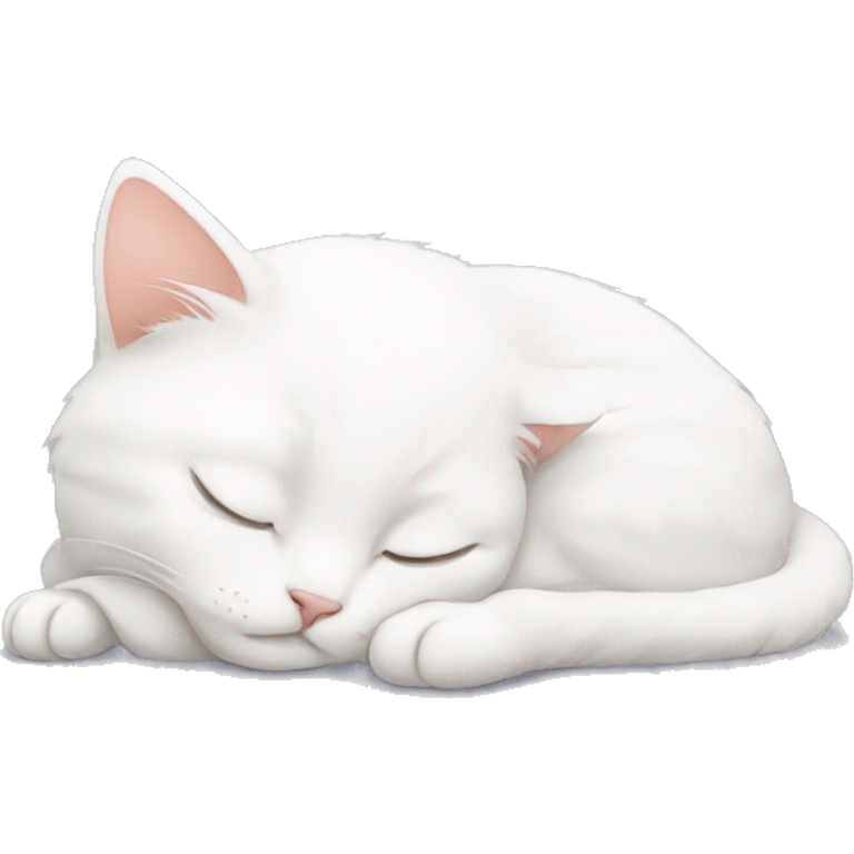 White cat sleeping emoji