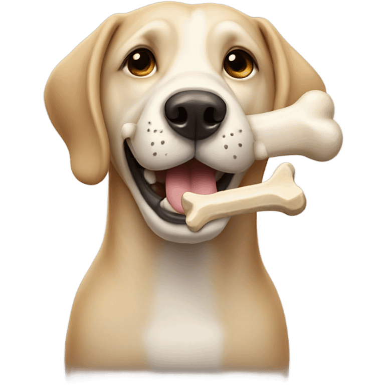 Dog with bone in his mouth  emoji