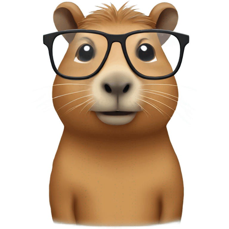 Capybara wearing glasses emoji