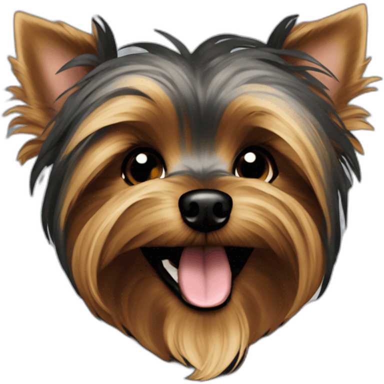 Dog Yorkshire terrier happy dark color emoji