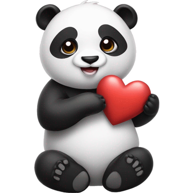 Panda with heart emoji