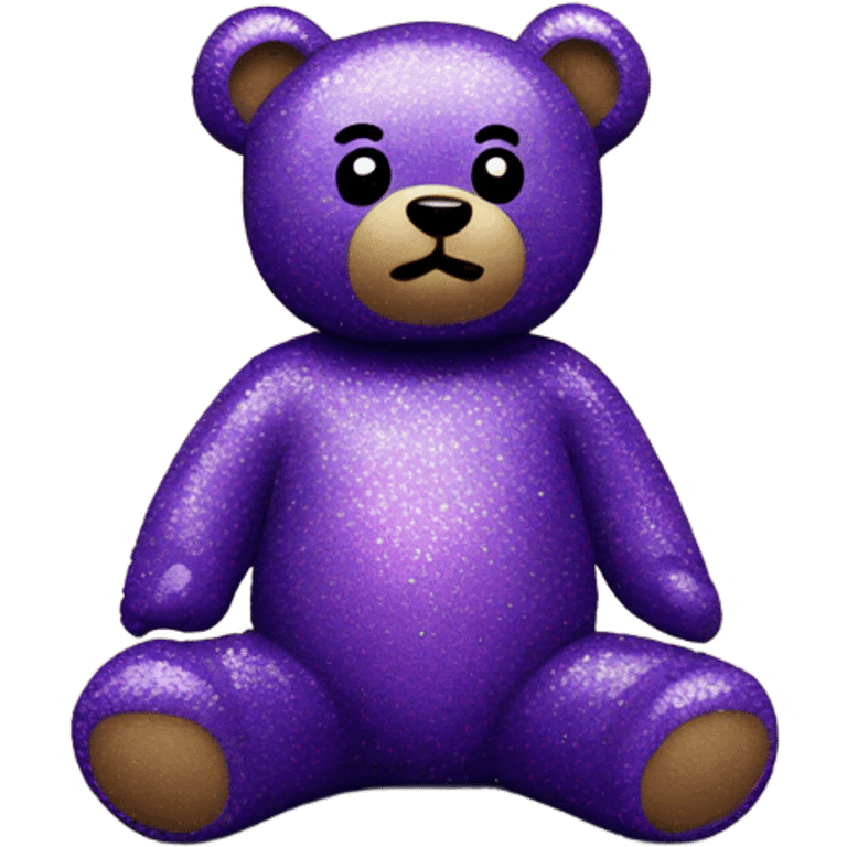 Purple glitter cute teddy bear emoji