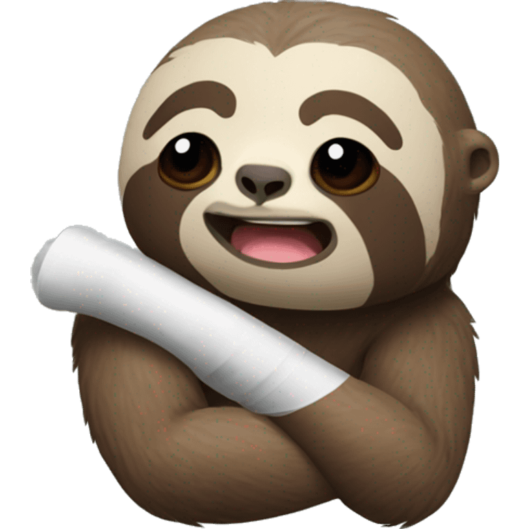 Sloth making force in biceps emoji