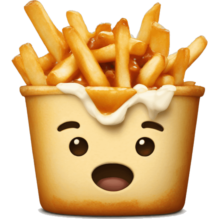 Poutine eating a poutine emoji