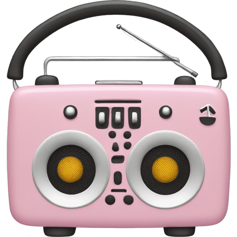 Light pink music radio with bows emoji