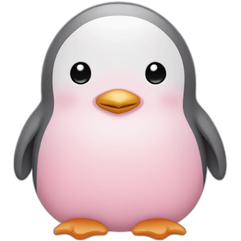 Pastel pink penguin emoji