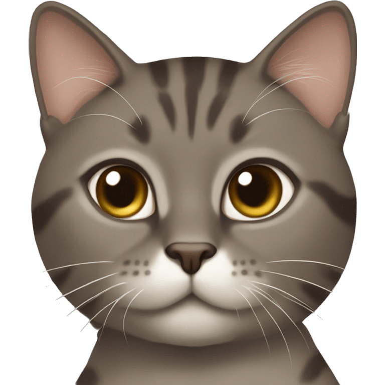 brown-greyish cat with white chin and chest painting  emoji