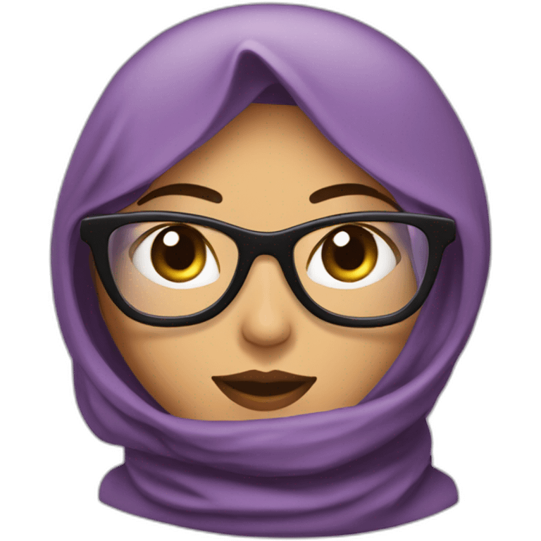 femme musulmane portant des habits mauve et des lunette avec des verres noirs emoji