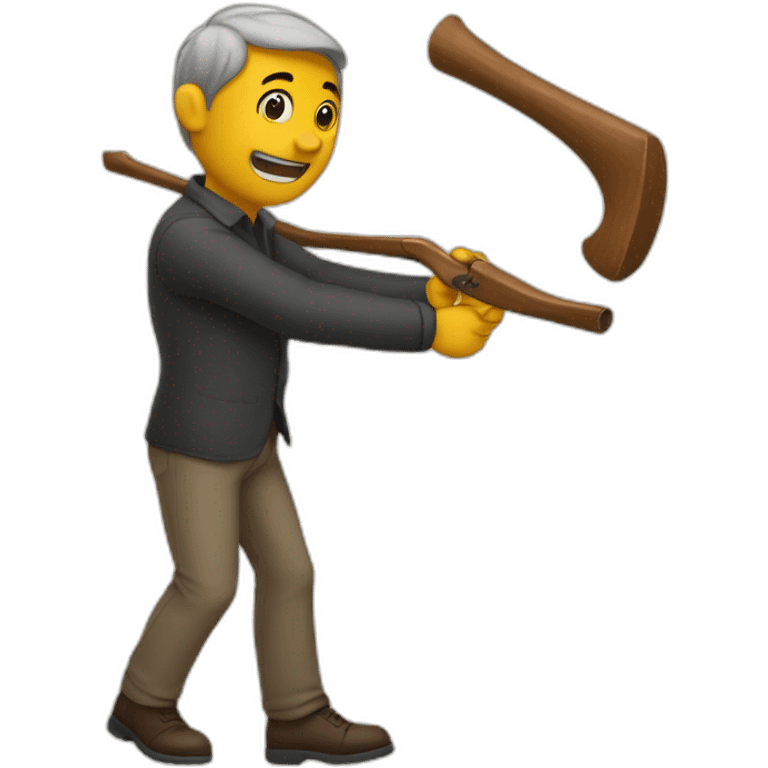 man shoowing away emoji