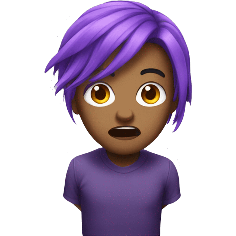 purple hair scared emoji