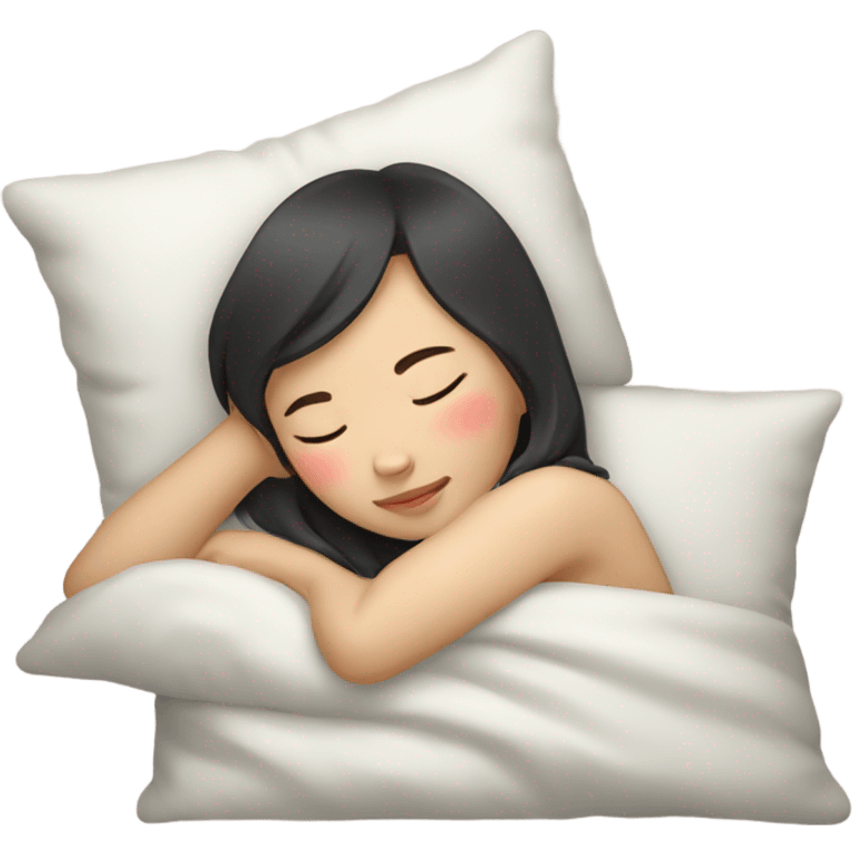 east asian girl sleeping emoji