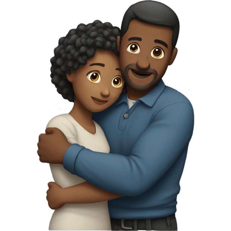 Man and woman hugging tight  emoji