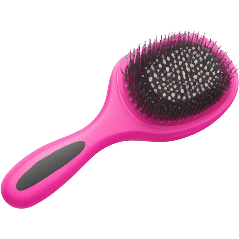 Pink hair brush emoji